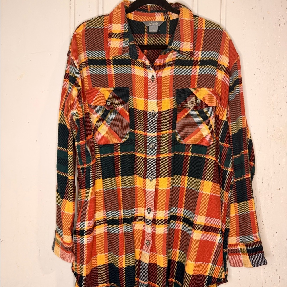 Natural Reflections Multicolor Plaid Button Down Shirt